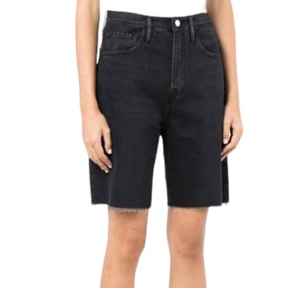 Frame Denim shorts wide leg denim black size 30 - Picture 1 of 4
